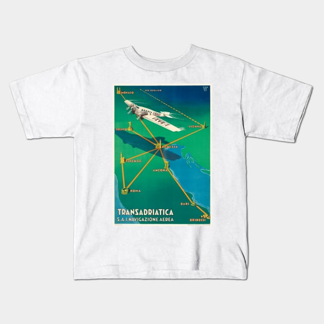 Transadriatica Italy Vintage Poster 1931 Kids T-Shirt by vintagetreasure